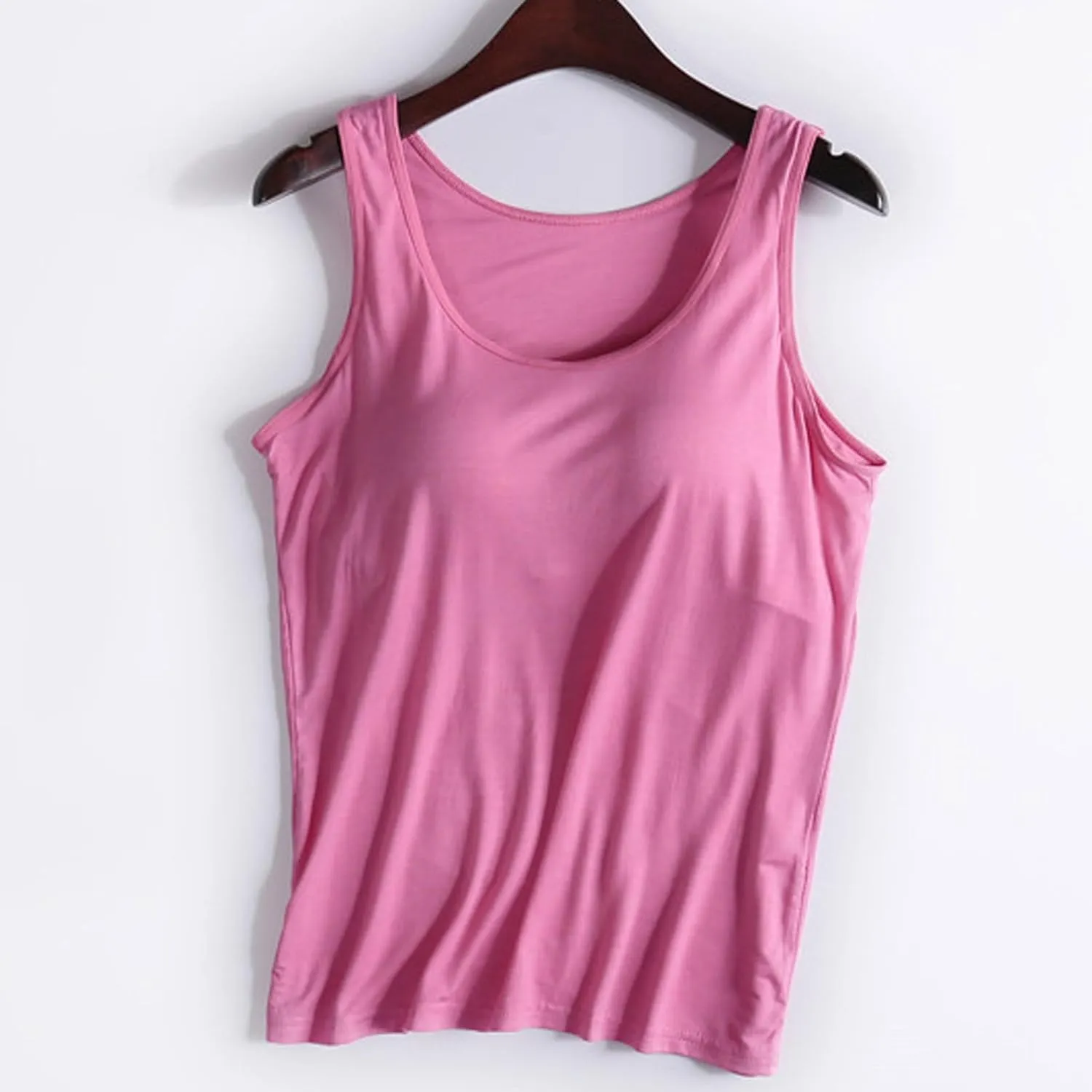 Tank Top for Women with Built in Bra Summer Sleeveless Spaghetti Strap Basic Padded Tanks Workout Yoga Camisole Tops