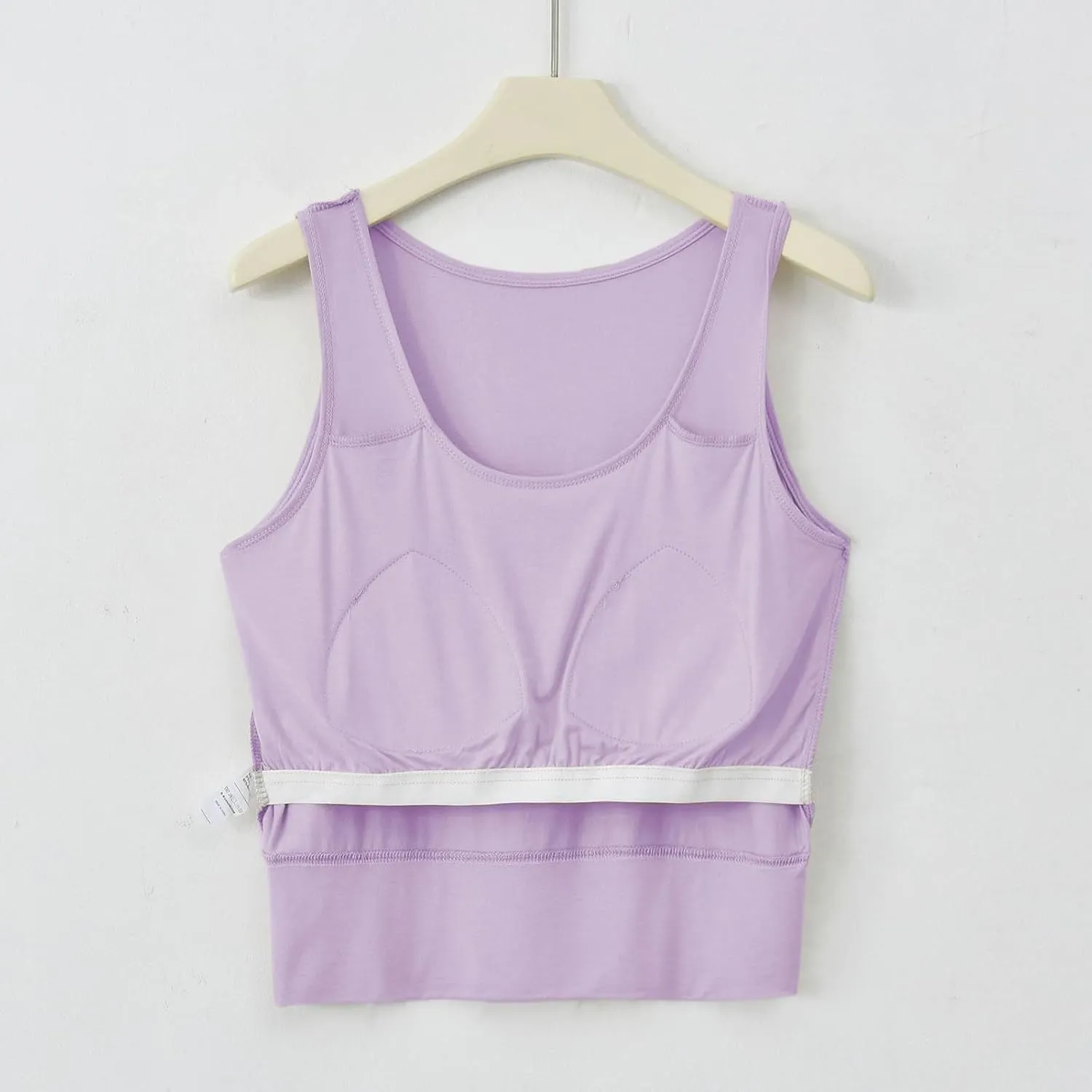 Tank Top with Bra, Racerback Workout Yoga Cropped Tops Undershirt Cotton Camisole Workout Sports Padded Cami
