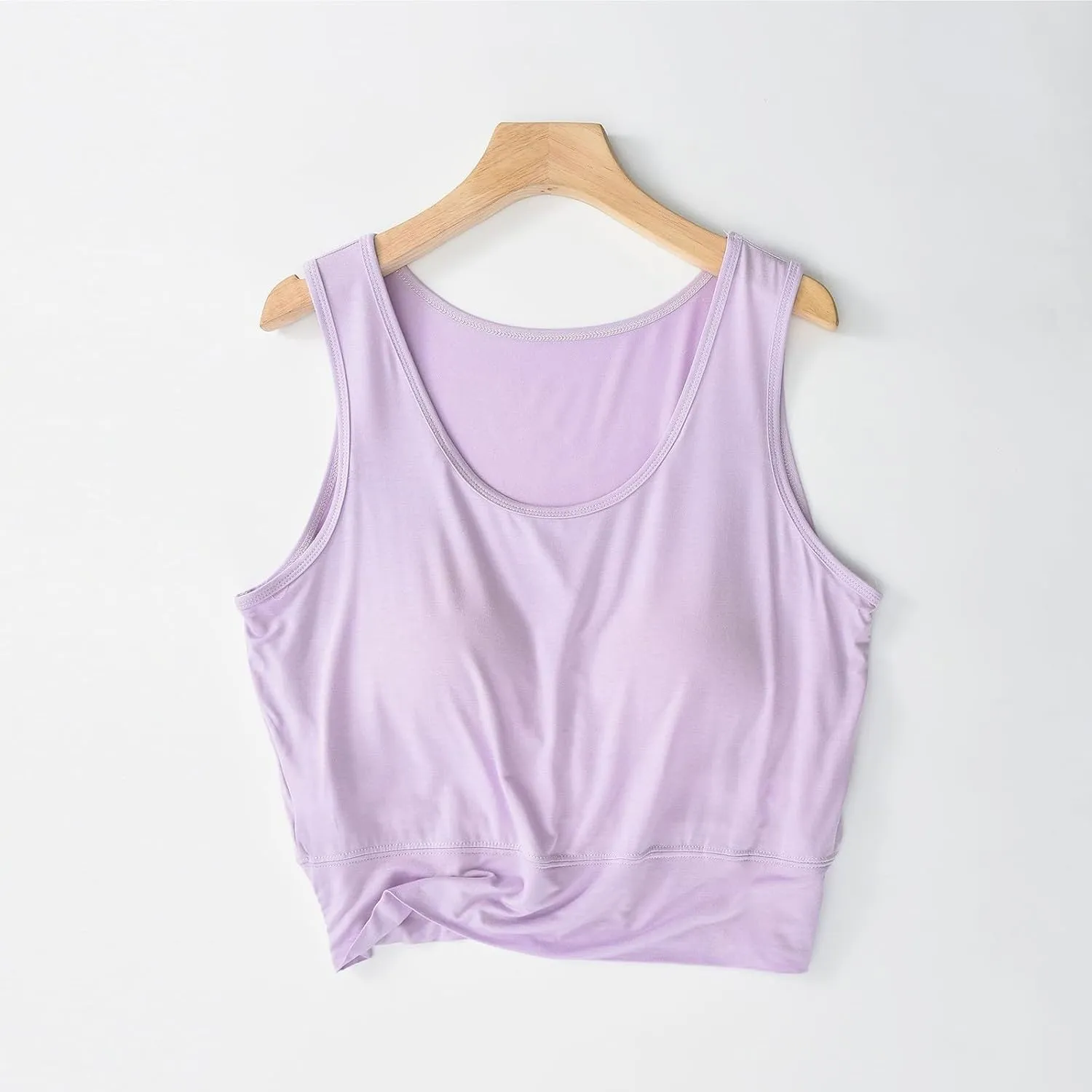 Tank Top with Bra, Racerback Workout Yoga Cropped Tops Undershirt Cotton Camisole Workout Sports Padded Cami
