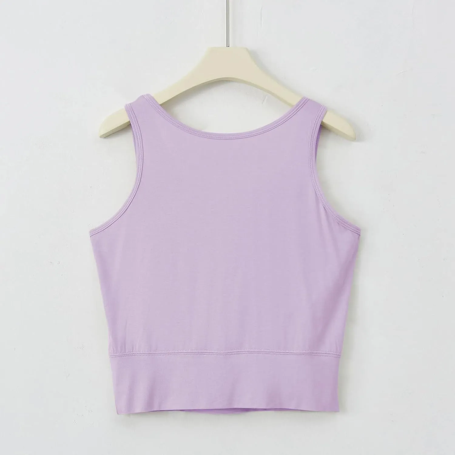 Tank Top with Bra, Racerback Workout Yoga Cropped Tops Undershirt Cotton Camisole Workout Sports Padded Cami