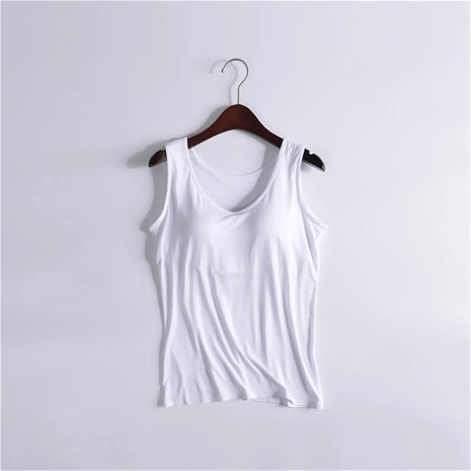 Tank Top with Built in Bra for Women Adjustable Spaghetti Strap Camisole Tops Workout Shelf Bra Tank Tops Basic Undershirts