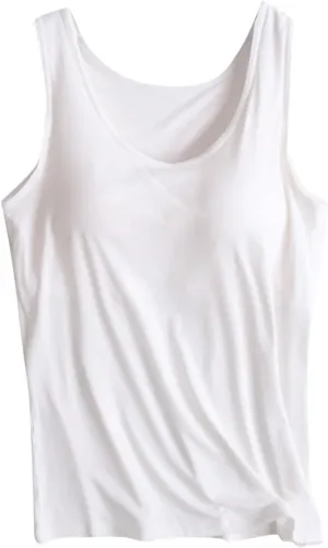 Tank Top with Built in Bra for Women Plus Size Wide Strap Crewneck Workout Yoga Athletic Casual Camisole Outfits 2025