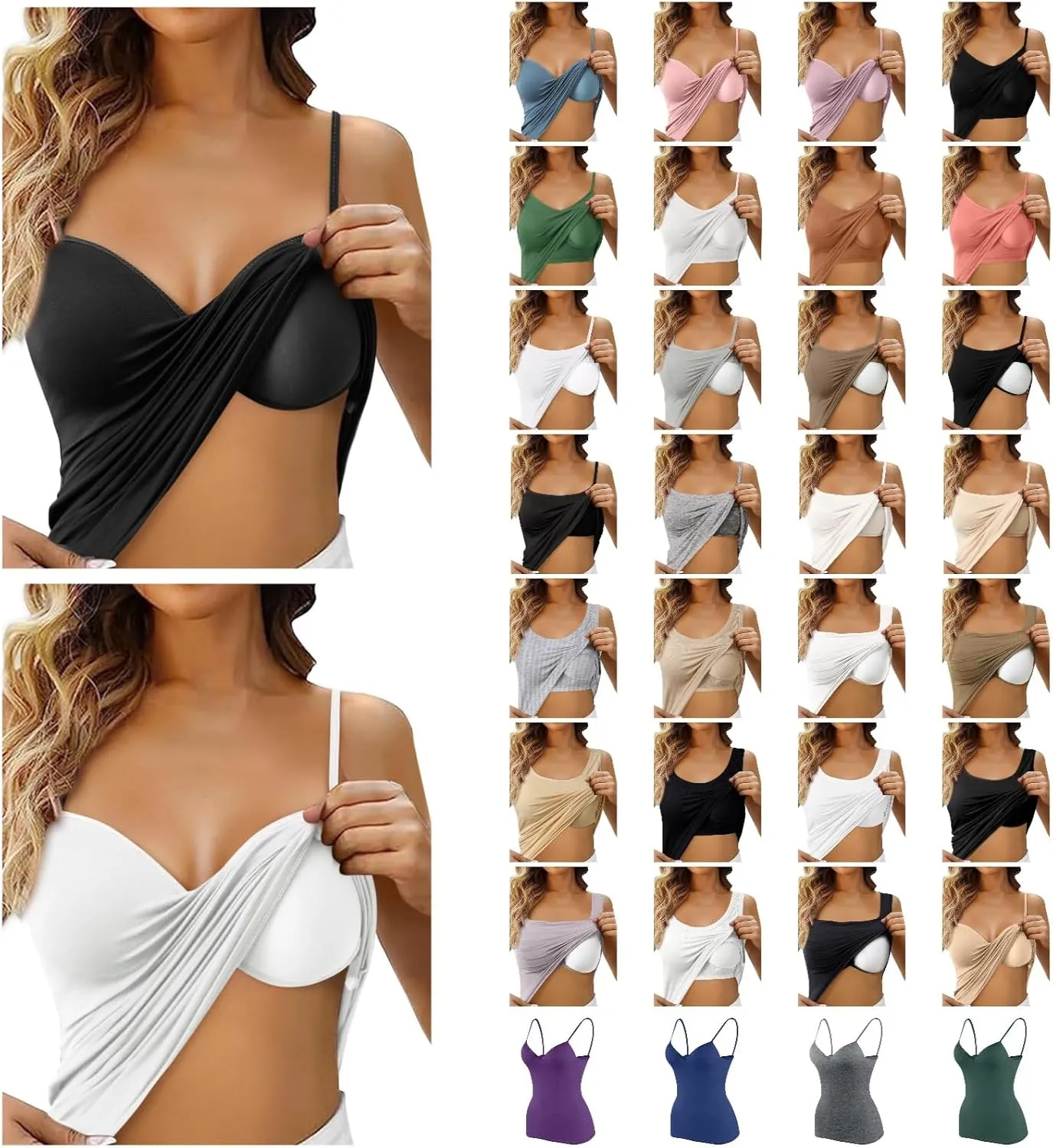 Tank Top with Built in Bra for Women Sports Cami Shirts 2025 Spring Summer Workout Camisoles Sleeveless Under Clothes