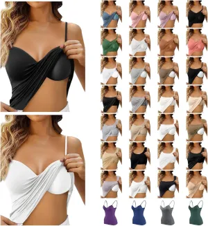 Tank Top with Built in Bra for Women Sports Cami Shirts 2025 Spring Summer Workout Camisoles Sleeveless Under Clothes