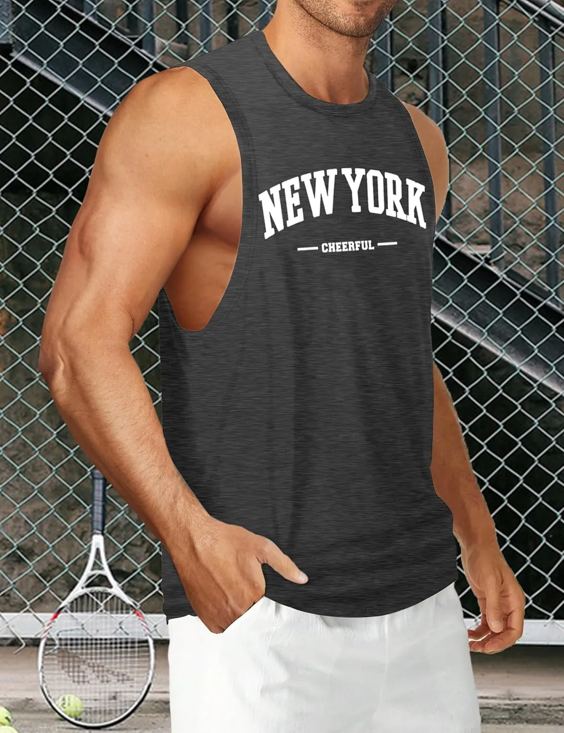 Tank Tops for Men, Sleeveless Workout Shirts for Men Graphic Mens Muscle Tank Tops Workout Athletic Tank Tops for Men