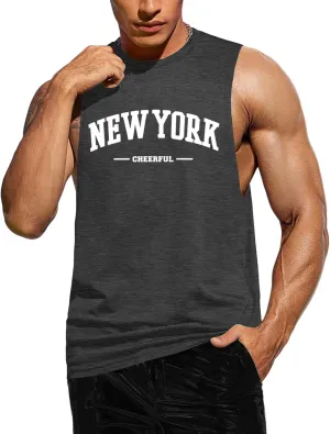 Tank Tops for Men, Sleeveless Workout Shirts for Men Graphic Mens Muscle Tank Tops Workout Athletic Tank Tops for Men
