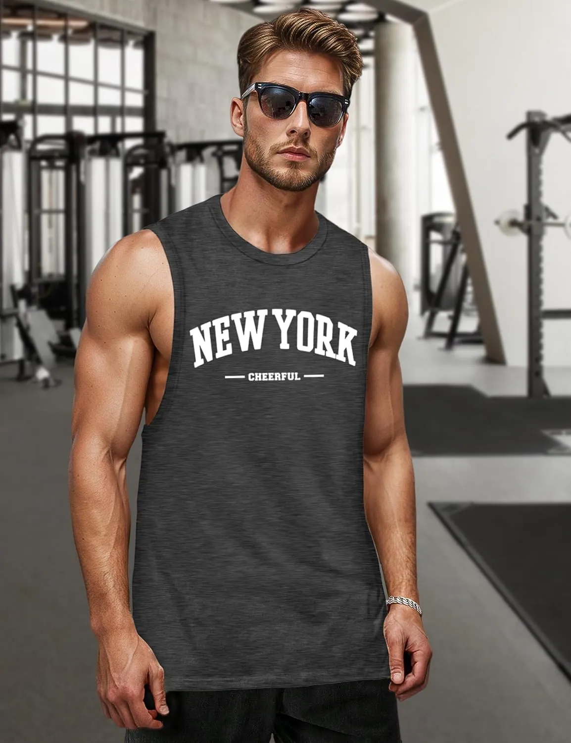 Tank Tops for Men, Sleeveless Workout Shirts for Men Graphic Mens Muscle Tank Tops Workout Athletic Tank Tops for Men