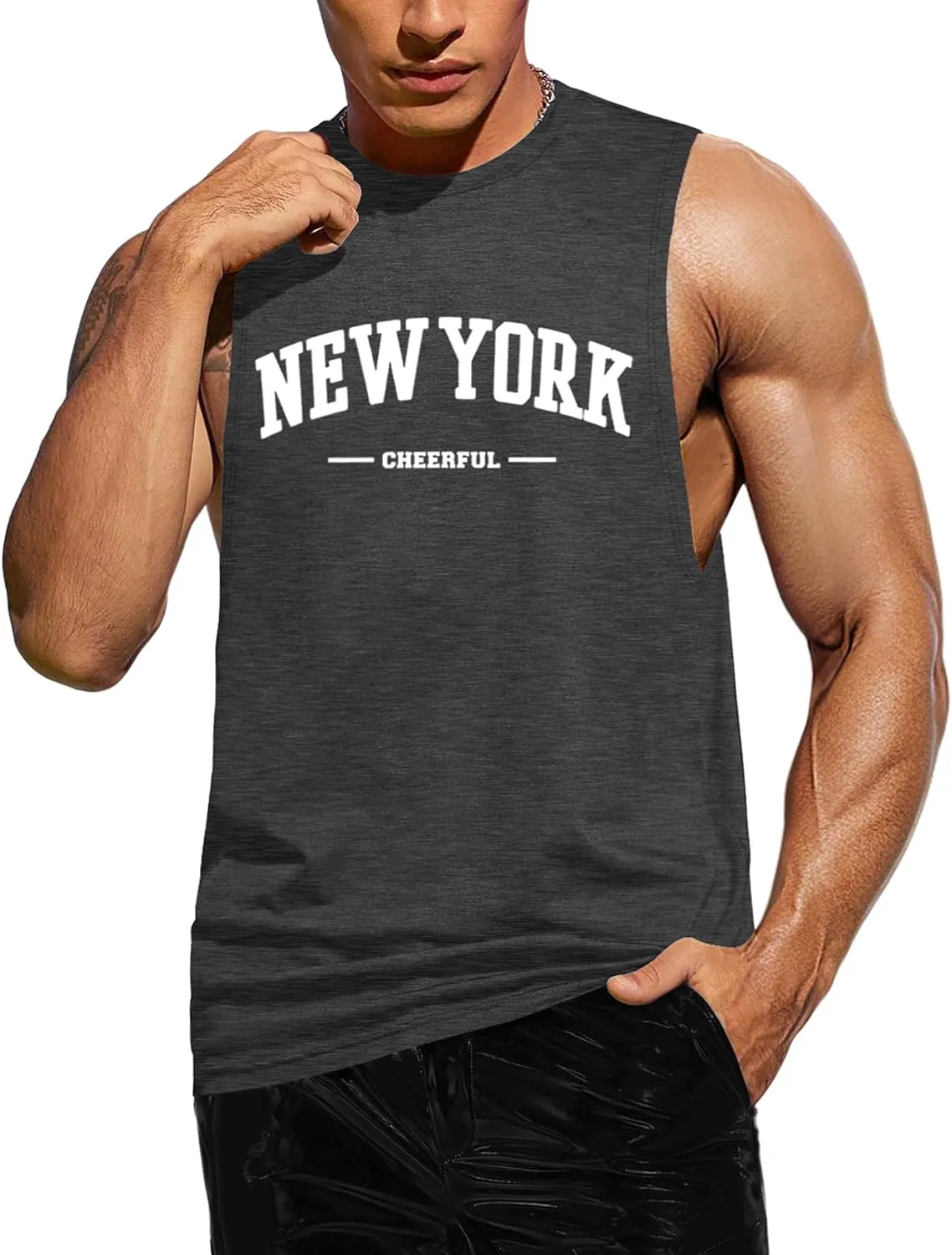 Tank Tops for Men, Sleeveless Workout Shirts for Men Graphic Mens Muscle Tank Tops Workout Athletic Tank Tops for Men