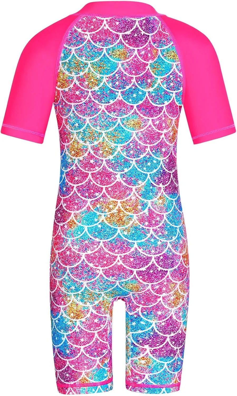 TFJH E Short Sleeve Girls Swimsuits UV 50  One Pieces Bathing Suits Zipper 2-14Y