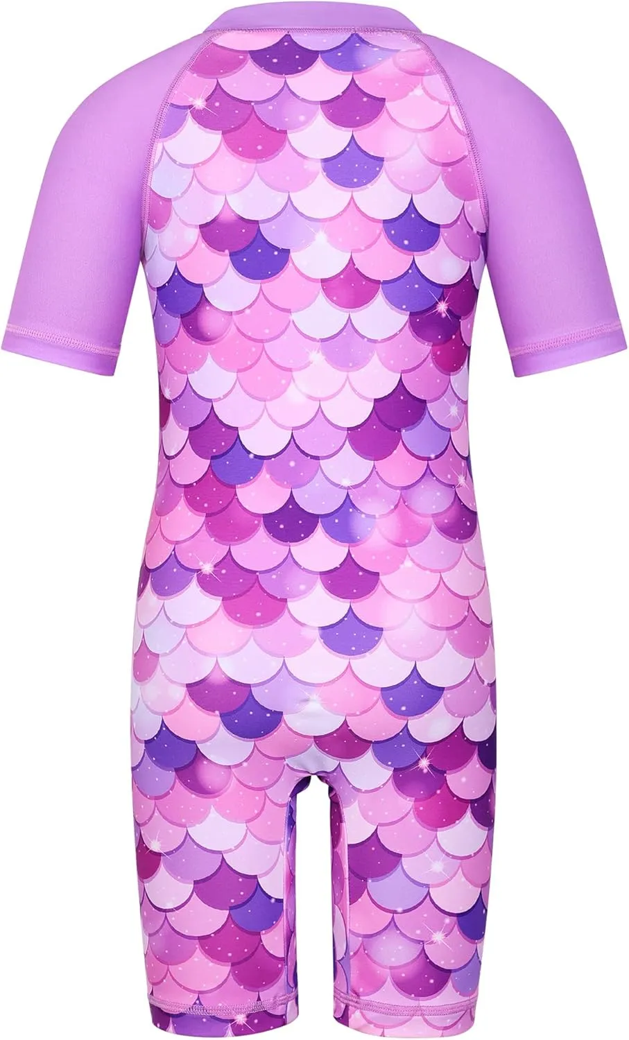 TFJH E Short Sleeve Girls Swimsuits UV 50  One Pieces Bathing Suits Zipper 2-14Y