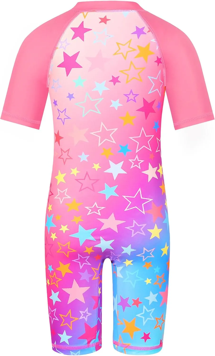 TFJH E Short Sleeve Girls Swimsuits UV 50  One Pieces Bathing Suits Zipper 2-14Y