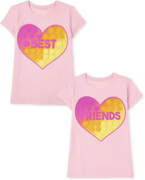 The Children's Place Girls' Assorted Everyday Short Sleeve Graphic T-Shirts, Multipack