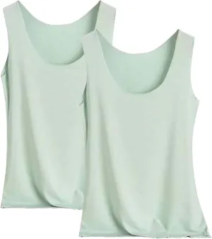 Thermal Tank Tops Women Underwear Tops Sleeveless Undershirt for Women 2 PC Camisole Base Layer Basic Top for Everyday