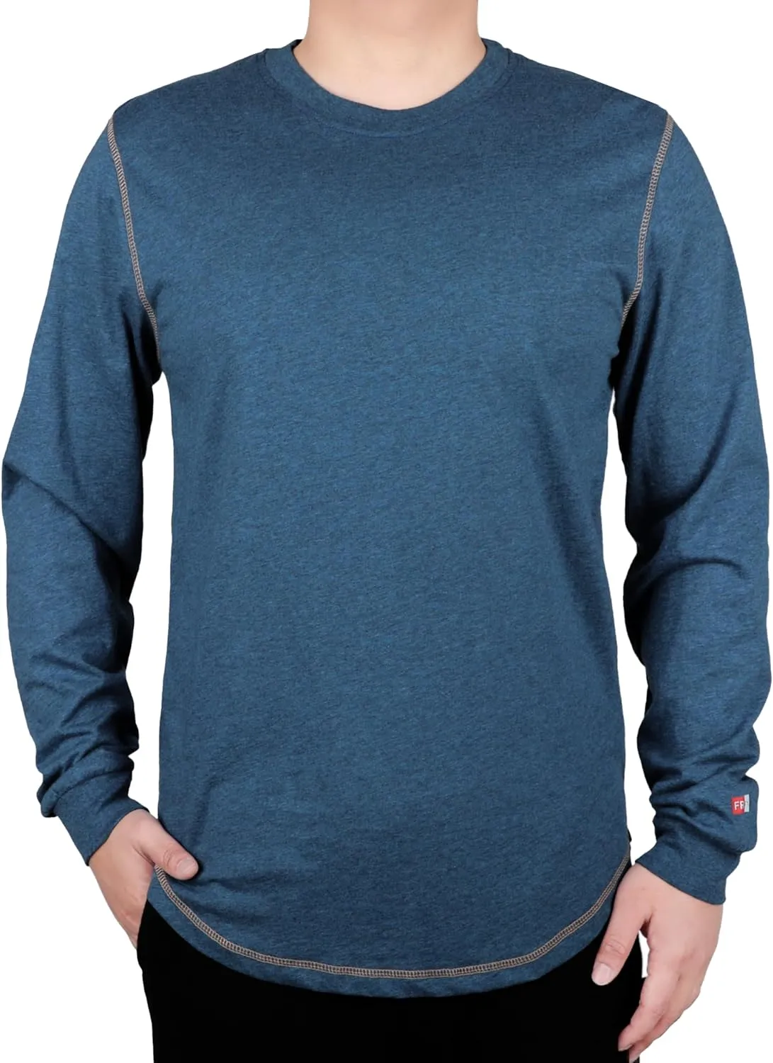 TICOMELA FR Shirts for Men 4oz Lightweight Flame Resistant Crewneck T-Shirts 100% Cotton Fire Retardant Henley Shirts