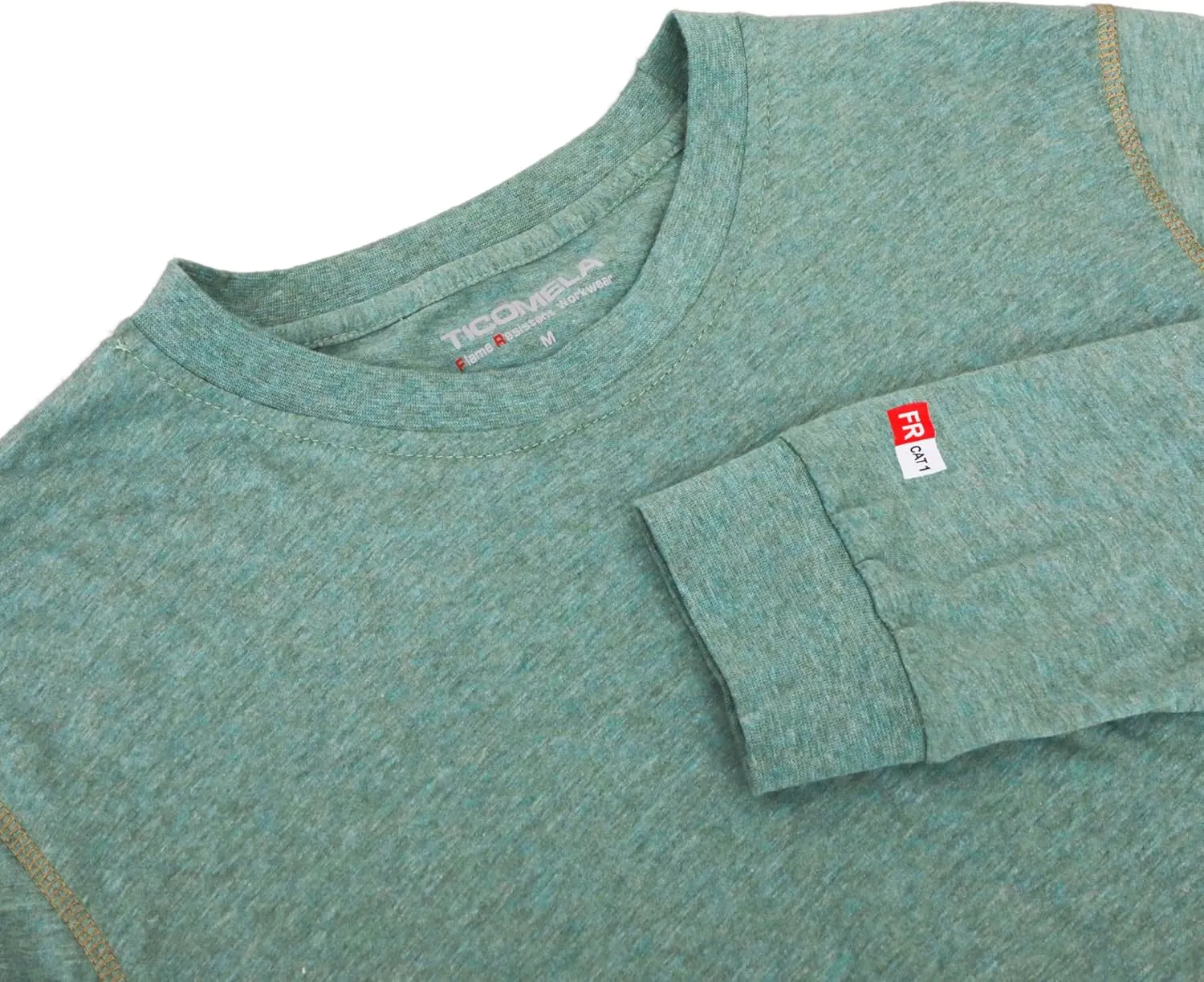 TICOMELA FR Shirts for Men 4oz Lightweight Flame Resistant Crewneck T-Shirts 100% Cotton Fire Retardant Henley Shirts