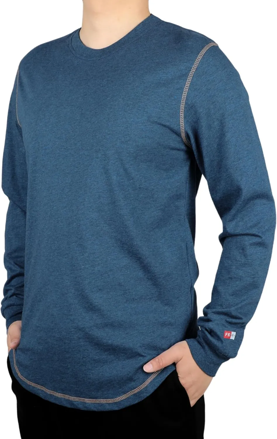 TICOMELA FR Shirts for Men 4oz Lightweight Flame Resistant Crewneck T-Shirts 100% Cotton Fire Retardant Henley Shirts