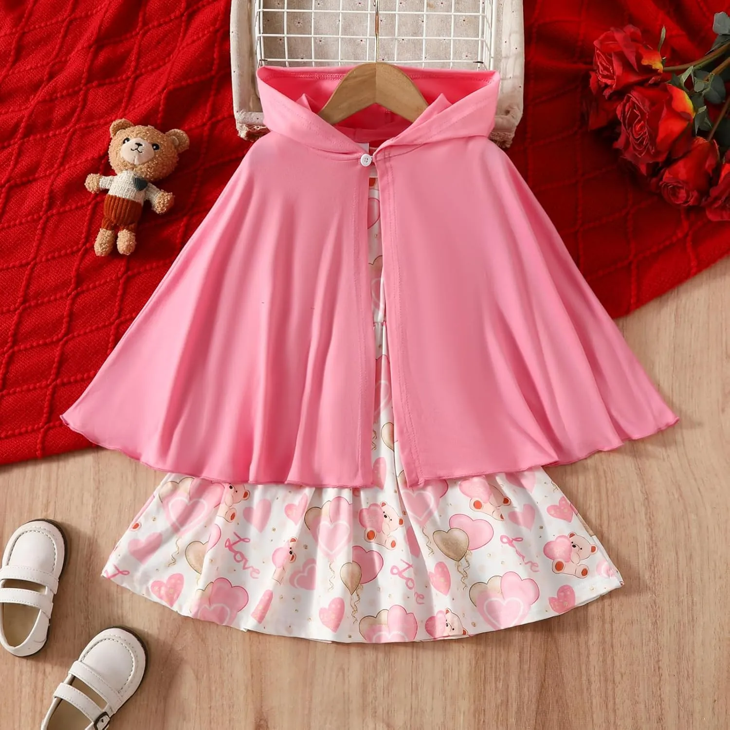 Toddler Baby Girl Halloween Outfits Sleeveless Tutu Romper Dress Hooded Cloak Coat Infant Halloween Costumes