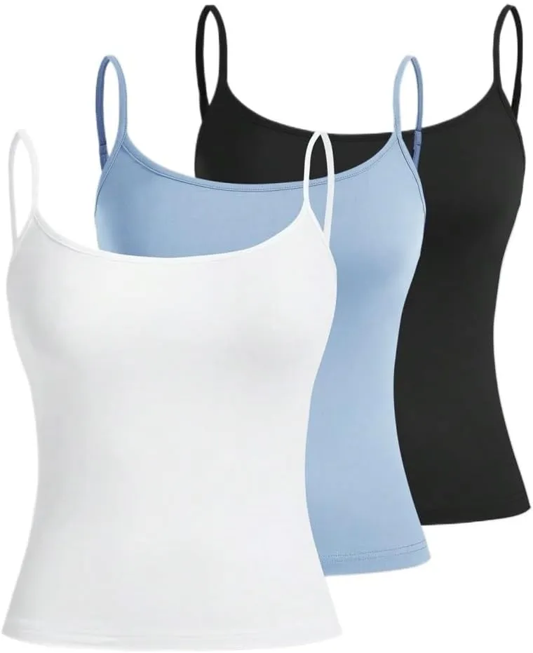 Tops for Women Fashion 2024 Casual 3pcs/Set Camisoles, Sexy Fit Tank Tops for Summer Trendy Cami Tank Tops