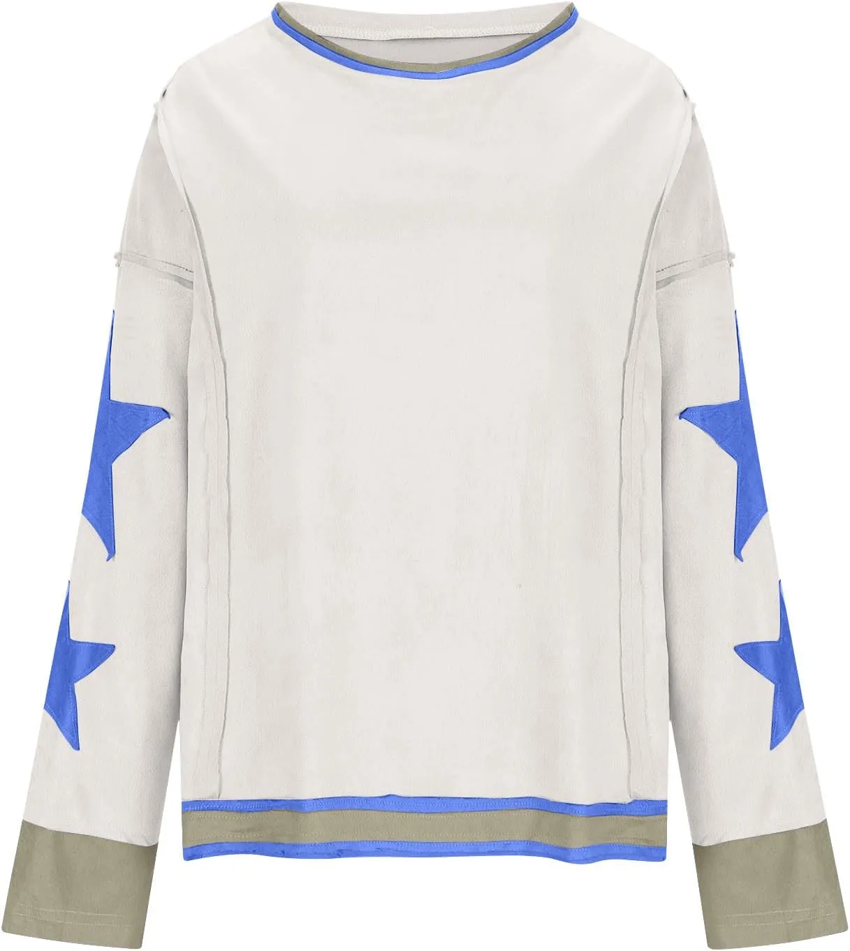 Trendy Sweatshirt for Women Cute Star Matching Hoodies Novelty Inside-Out Sweater Fall Long Sleeve Tops