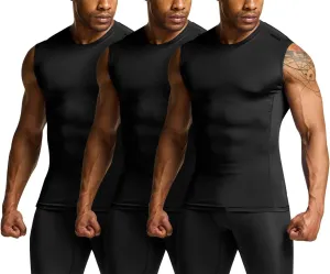 TSLA Men's Sleeveless Workout Shirts, Dry Fit Running Compression Cutoff Shirts, Athletic Training Tank Top