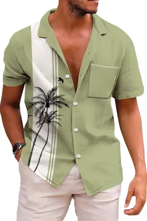 Udarnik Hawaiian Shirt for Men Short Sleeve Button Down Shirts Beach Tropical Casual Shirts