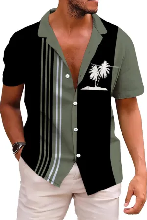 Udarnik Hawaiian Shirt for Men Short Sleeve Button Down Shirts Beach Tropical Casual Shirts