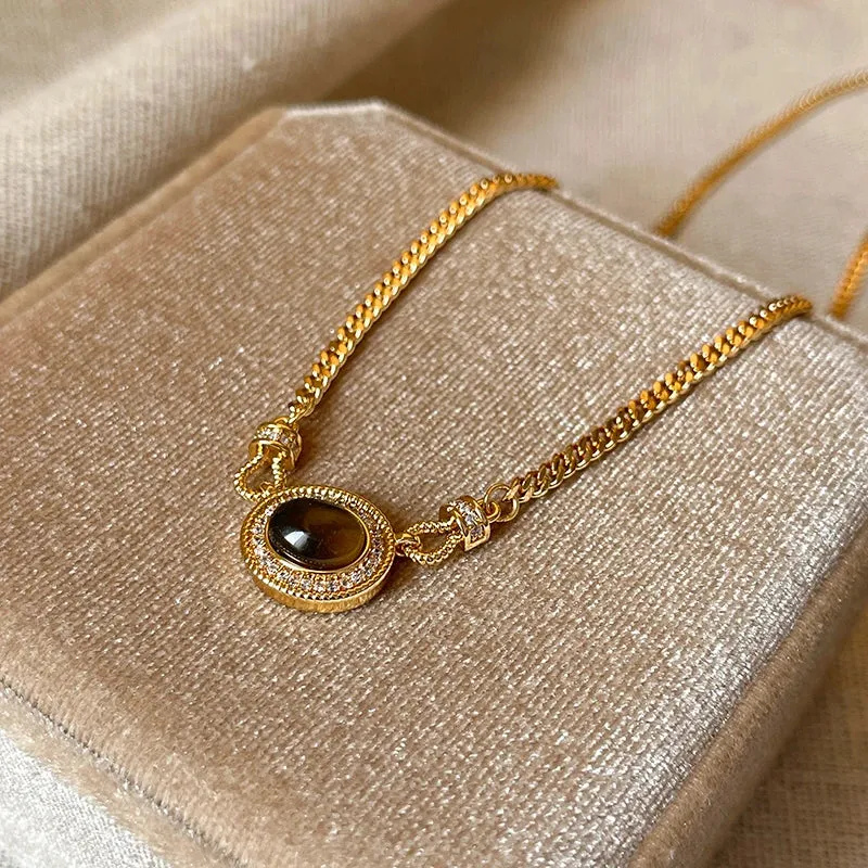 VAIGE Dazzling Tiger Eye & Zircon Charm Bracelet Duo in Earthy Tones