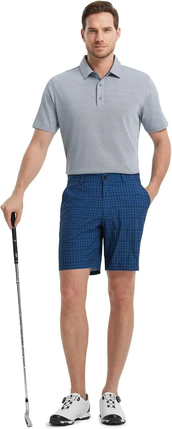VEBOON Polo Shirts for Men Short Sleeve Cotton Blend Athletic Performance Classic Regular Fit Golf Shirts