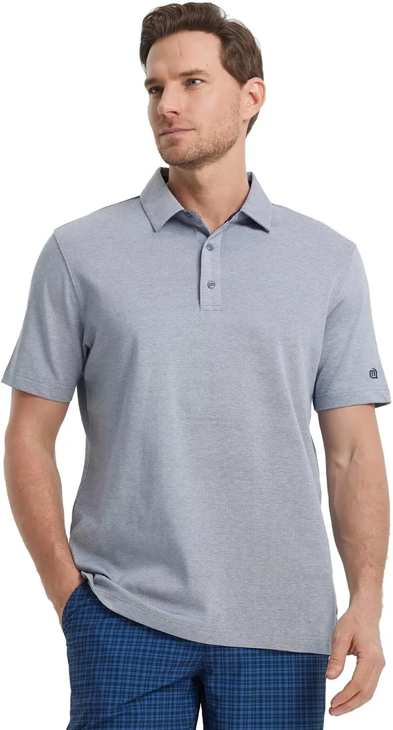 VEBOON Polo Shirts for Men Short Sleeve Cotton Blend Athletic Performance Classic Regular Fit Golf Shirts