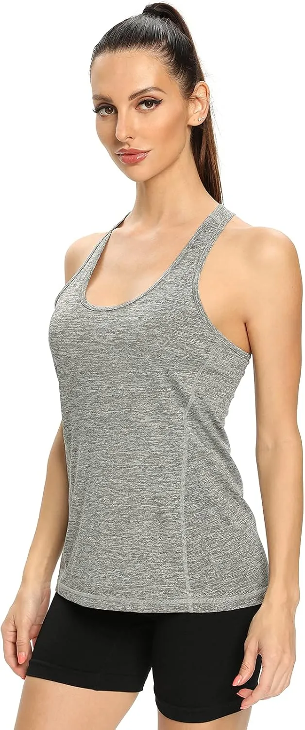 Vislivin Workout Tank Tops for Women Racerback Athletic Tanks Running Exercise Gym Tank Top - 4 Packs
