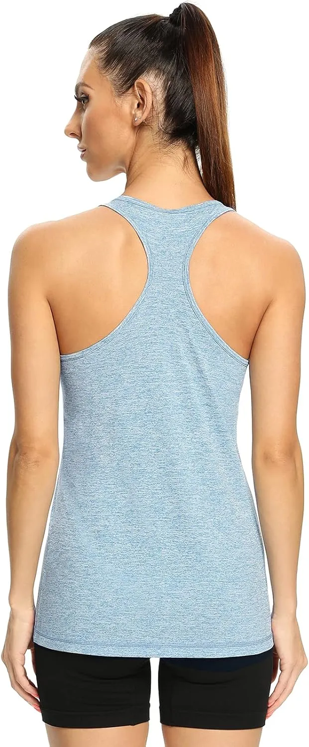 Vislivin Workout Tank Tops for Women Racerback Athletic Tanks Running Exercise Gym Tank Top - 4 Packs