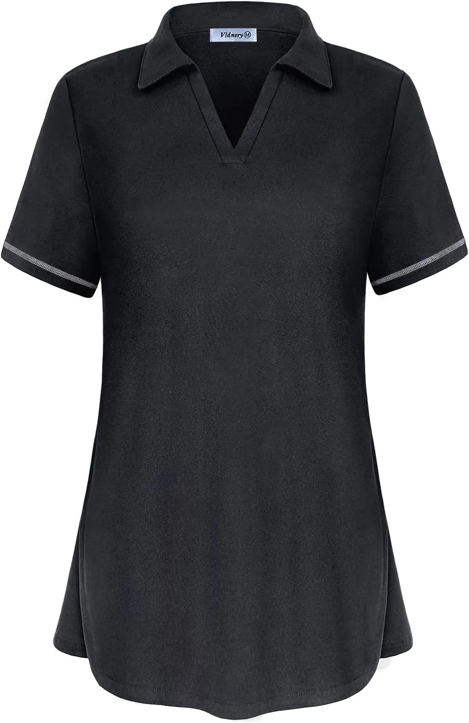 Vldnery Women's Golf Shirts Short Sleeve v Neck Loose Fit Plain Workout Tennis Polo T-Shirts