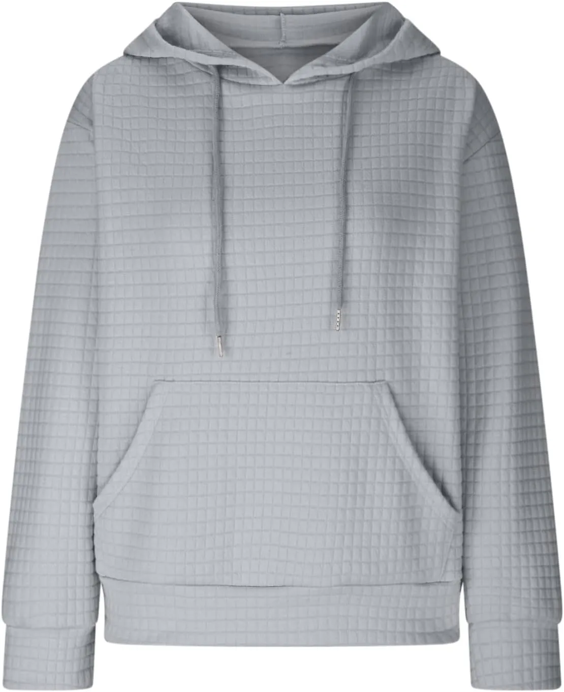 Waffle Hoodie Sweatshirts for Women Long Sleeve Shirts Fall Casual Tops Blouse Plaid Pullover with Pocket 2024, Small
