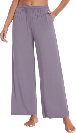WiWi Women' s Pajamas Pants with Pocket Soft Viscose from Bamboo Yoga Loose Pant Comfy Pajama Bottoms S-XXL