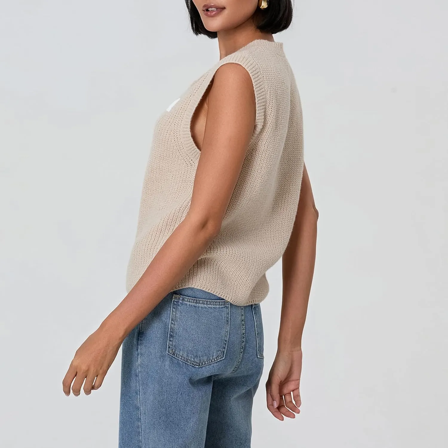 Women Button Down Going Out Trendy Tops Slim Fit Sleeveless Knitted Ribbed Sexy Vest Shirt Y2K Tank Tops