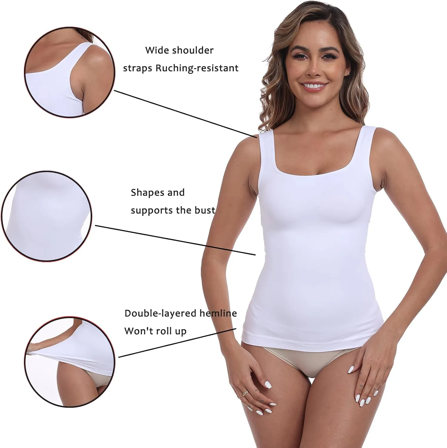 Women Shapewear Tank Tops Tummy Control Compression Tops seamless Body Shaper Camisole