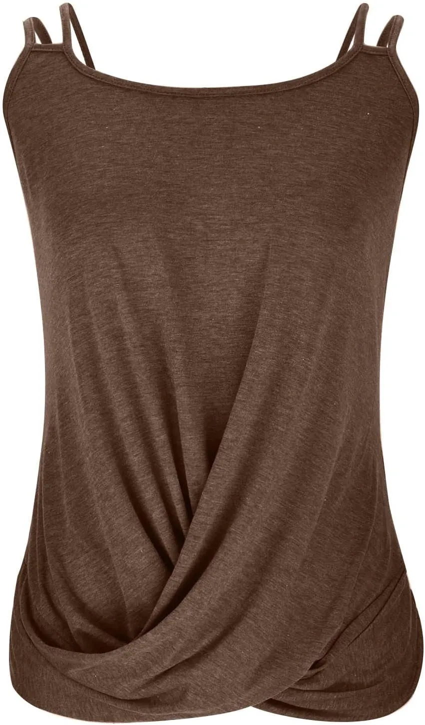 Women Summer Cami Trendy Casual Solid Design Camisole Top Round Neck Loose Fit Camisole Going Out Party Tank Tops