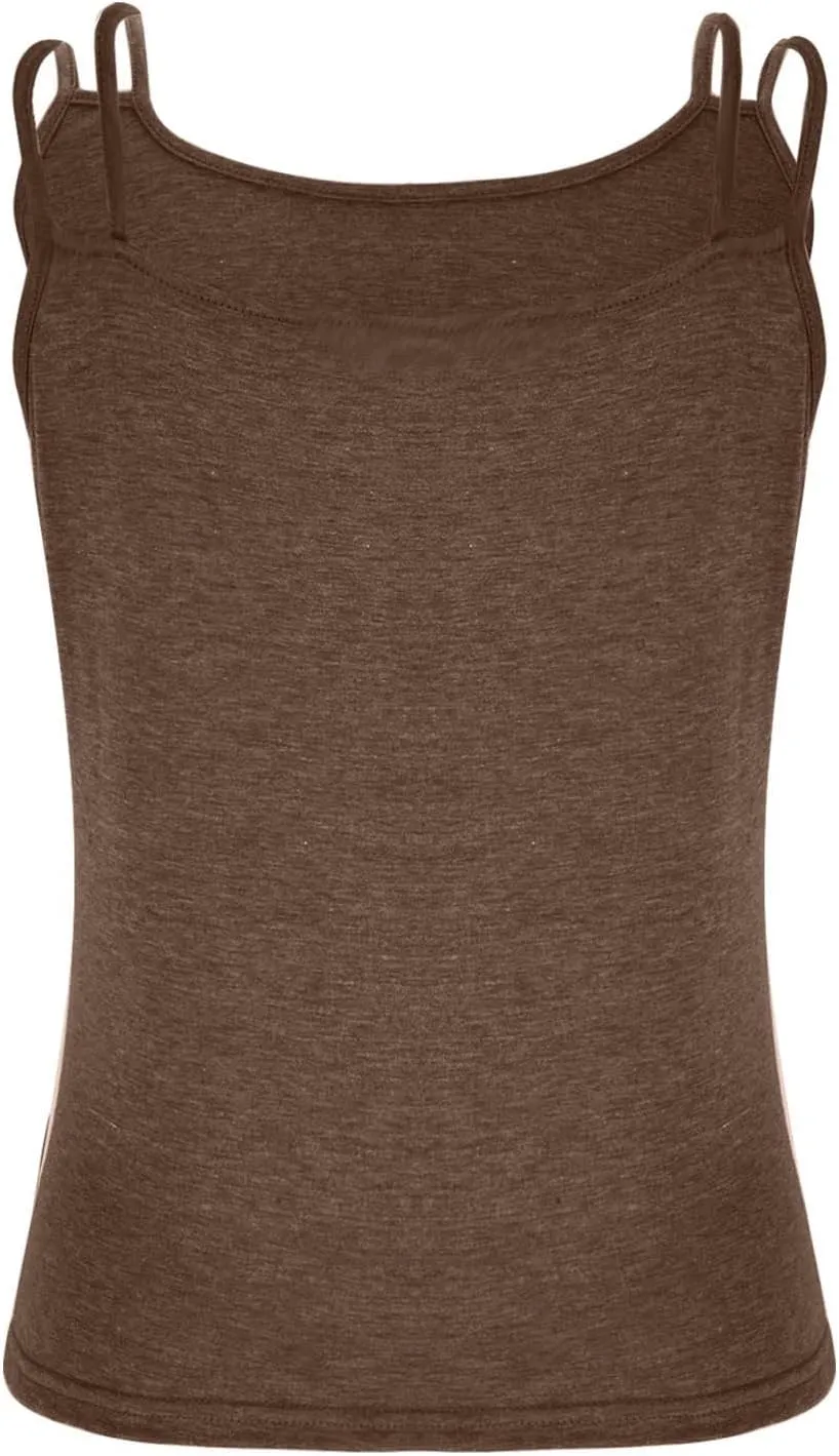 Women Summer Cami Trendy Casual Solid Design Camisole Top Round Neck Loose Fit Camisole Going Out Party Tank Tops