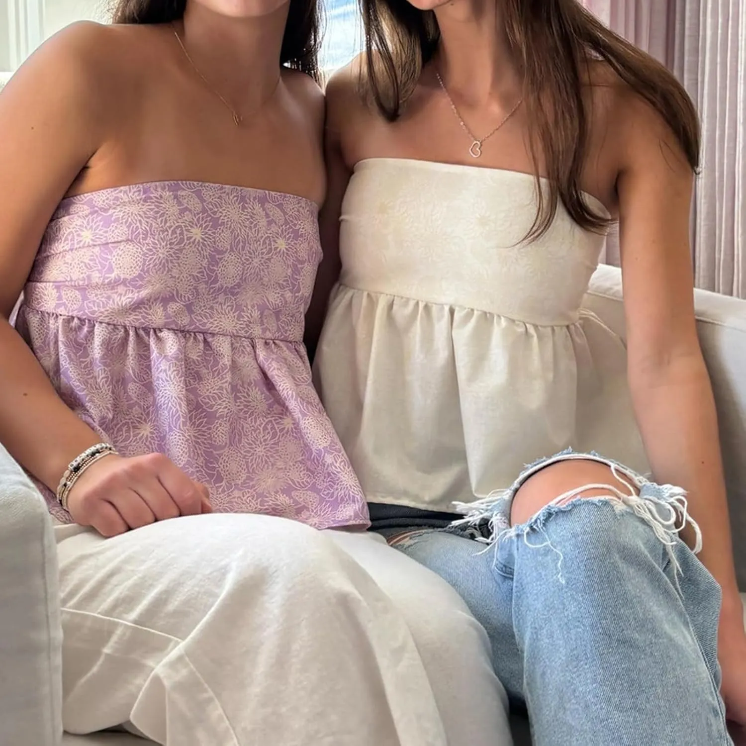 Women Y2k Tube Tops Strapless Floral Bandeau Vest Sexy Tie Up Sleeveless Backless Cute Tops Summer Grunge Clothes