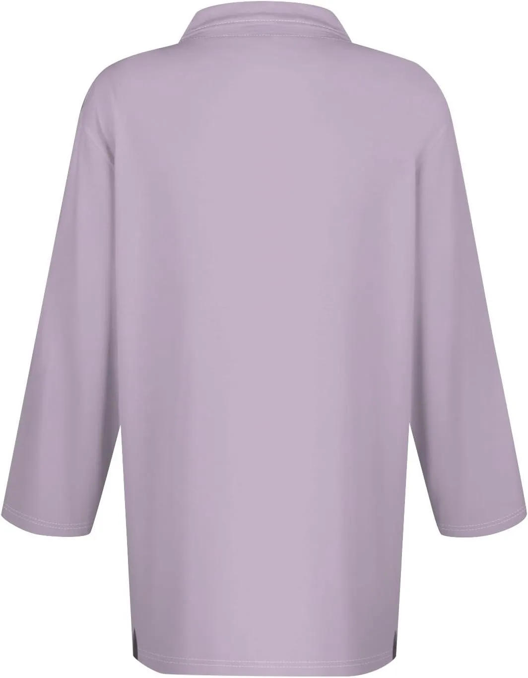 Womens 3/4 Sleeve Polo Shirts 2024 Fall Dressy Button Down Collared Blouses Solid Tunic Tops for Work Golf