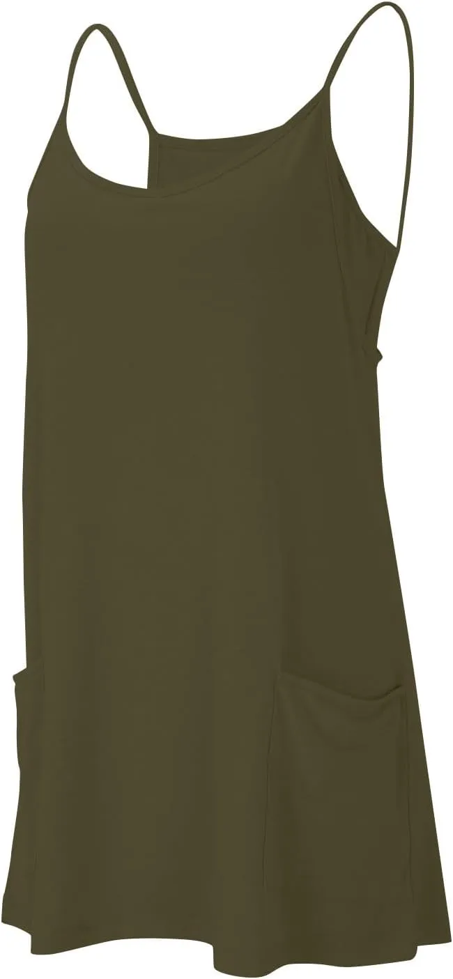 Womens Athletic Dress Summer Tennis Workout Sports Sleeveless Mini Romper Dress Built in Shorts Clothes with Pockets