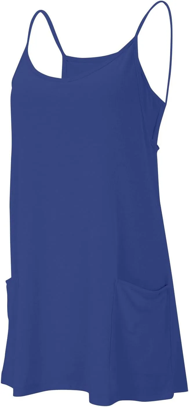 Womens Athletic Dress Summer Tennis Workout Sports Sleeveless Mini Romper Dress Built in Shorts Clothes with Pockets