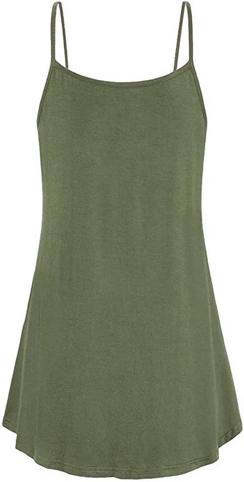Womens Camisole Tank Tops Flowy Spaghetti Strap Cami Top Sleeveless Button Down Shirts Plus Size Summer Cami Blouses