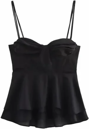 Womens Casual Solid Color Short Camisole Sleeveless Backless Cropped Vest Tops