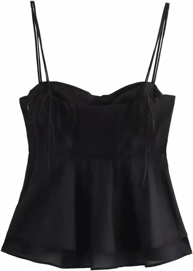 Womens Casual Solid Color Short Camisole Sleeveless Backless Cropped Vest Tops
