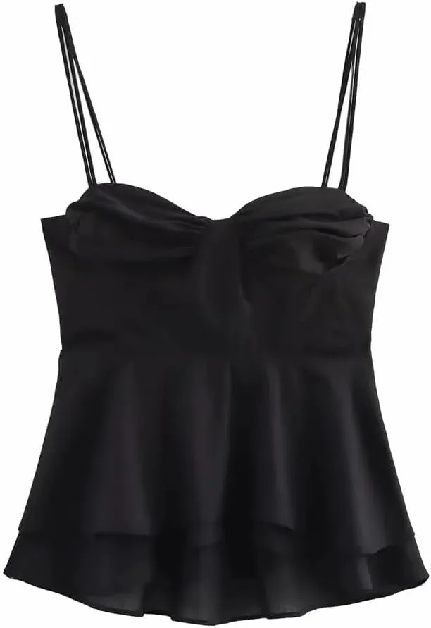 Womens Casual Solid Color Short Camisole Sleeveless Backless Cropped Vest Tops