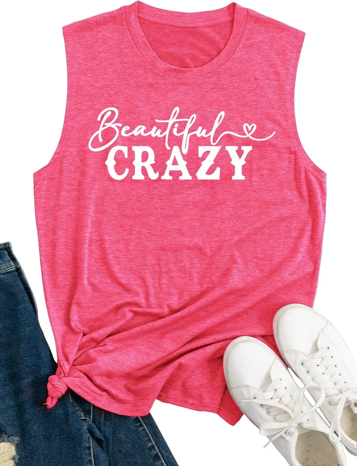 Womens Country Music Tank Tops Beautiful Crazy Shirts Girls Country Life Sleeveless Tops
