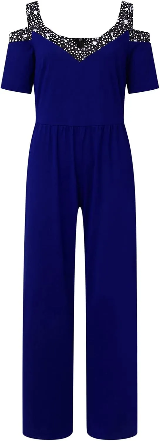 Womens Dressy Jumpsuit for Wedding Guest Evening Cocktail Party Rompers Formal Elegant Plus Size Wide Leg Long Pants