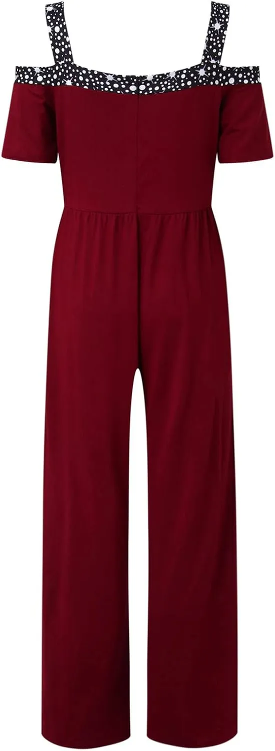 Womens Dressy Jumpsuit for Wedding Guest Evening Cocktail Party Rompers Formal Elegant Plus Size Wide Leg Long Pants