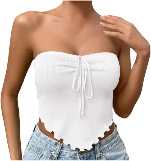Women's Going Out Tube Tops Strapless Camisole Club Tube Top Summer Sexy Off Shoulder Outfits Fashion Tank Y2K
